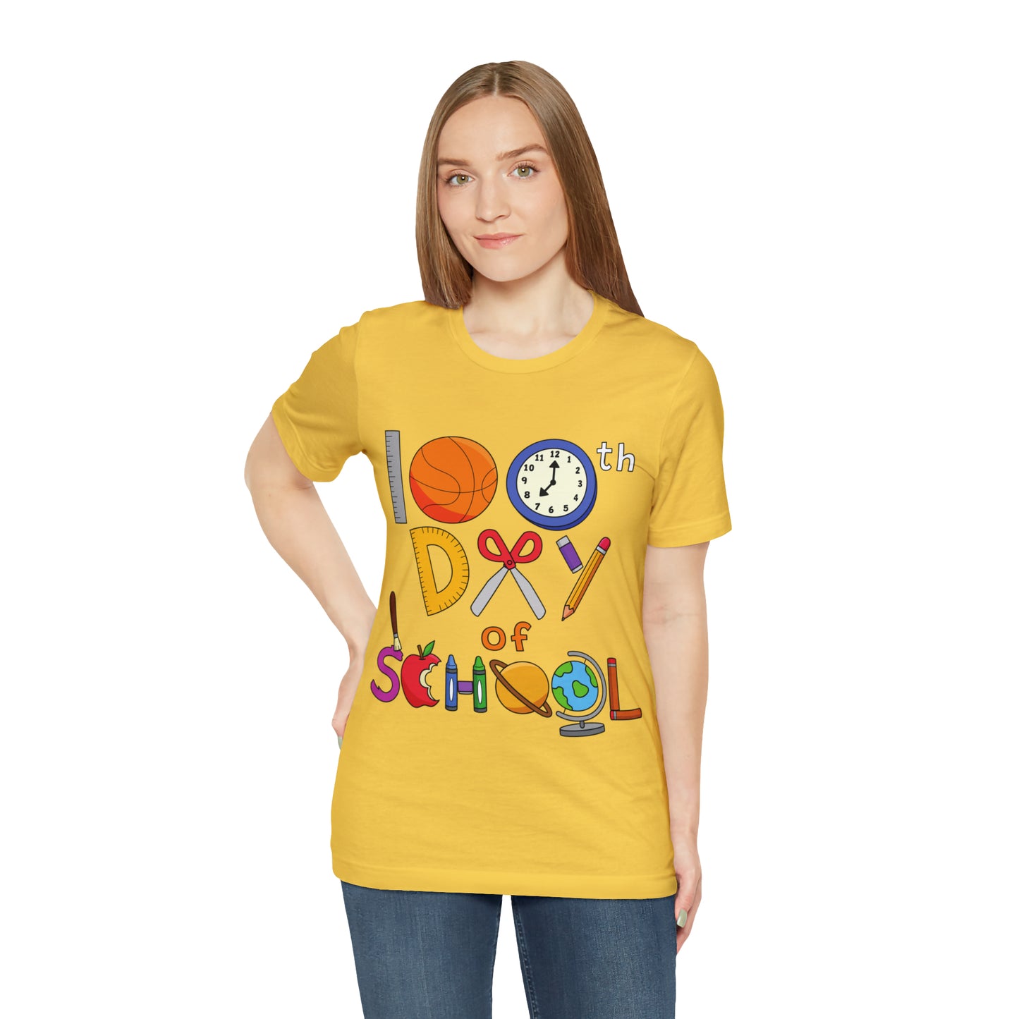 100th Day of School Teacher T- Shirt - Unisex Jersey Short Sleeve Tee