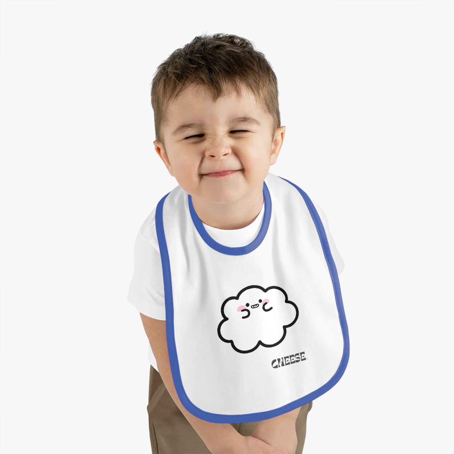 Cheese- Cumulo Cuties Baby Contrast Trim Jersey Bib