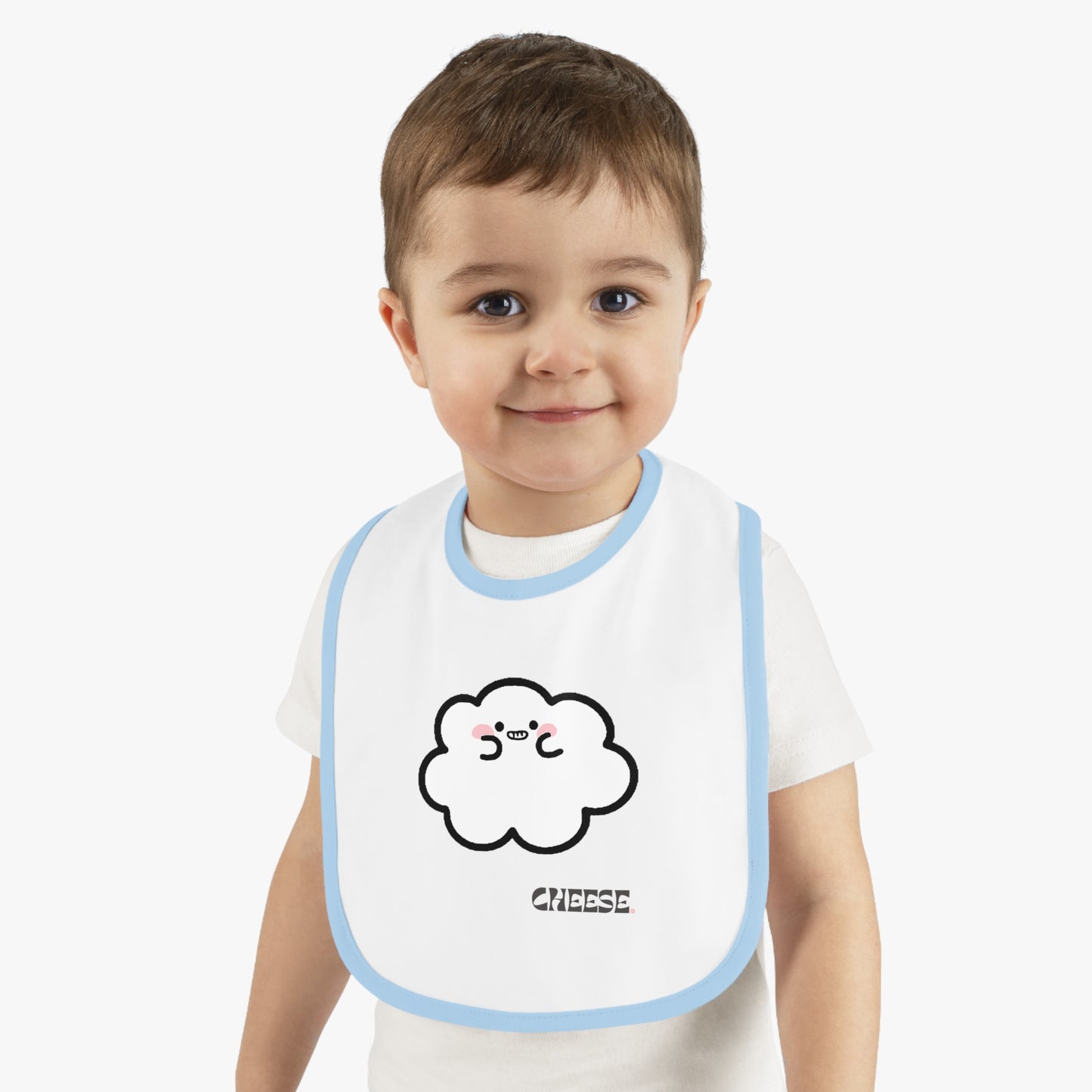 Cheese- Cumulo Cuties Baby Contrast Trim Jersey Bib