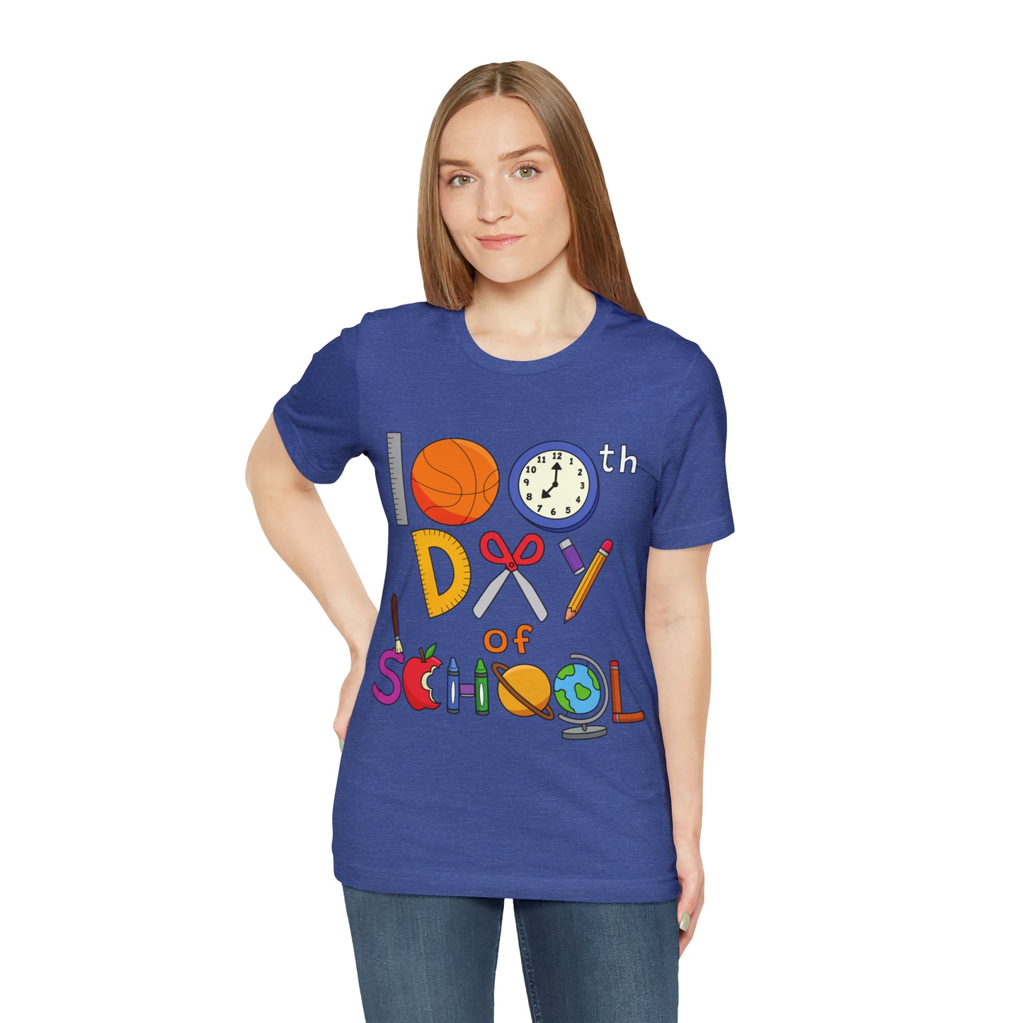 100th Day of School Teacher T- Shirt - Unisex Jersey Short Sleeve Tee