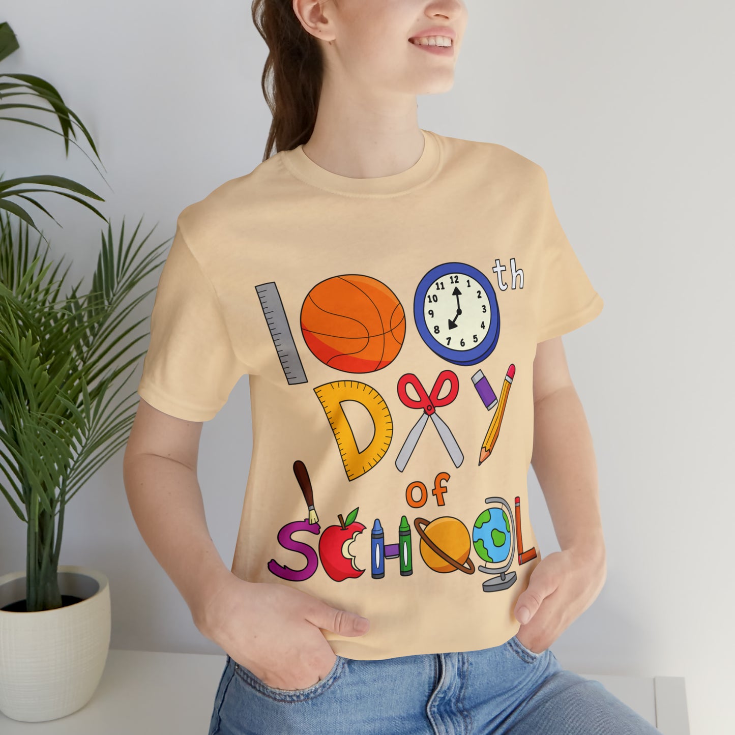 100th Day of School Teacher T- Shirt - Unisex Jersey Short Sleeve Tee