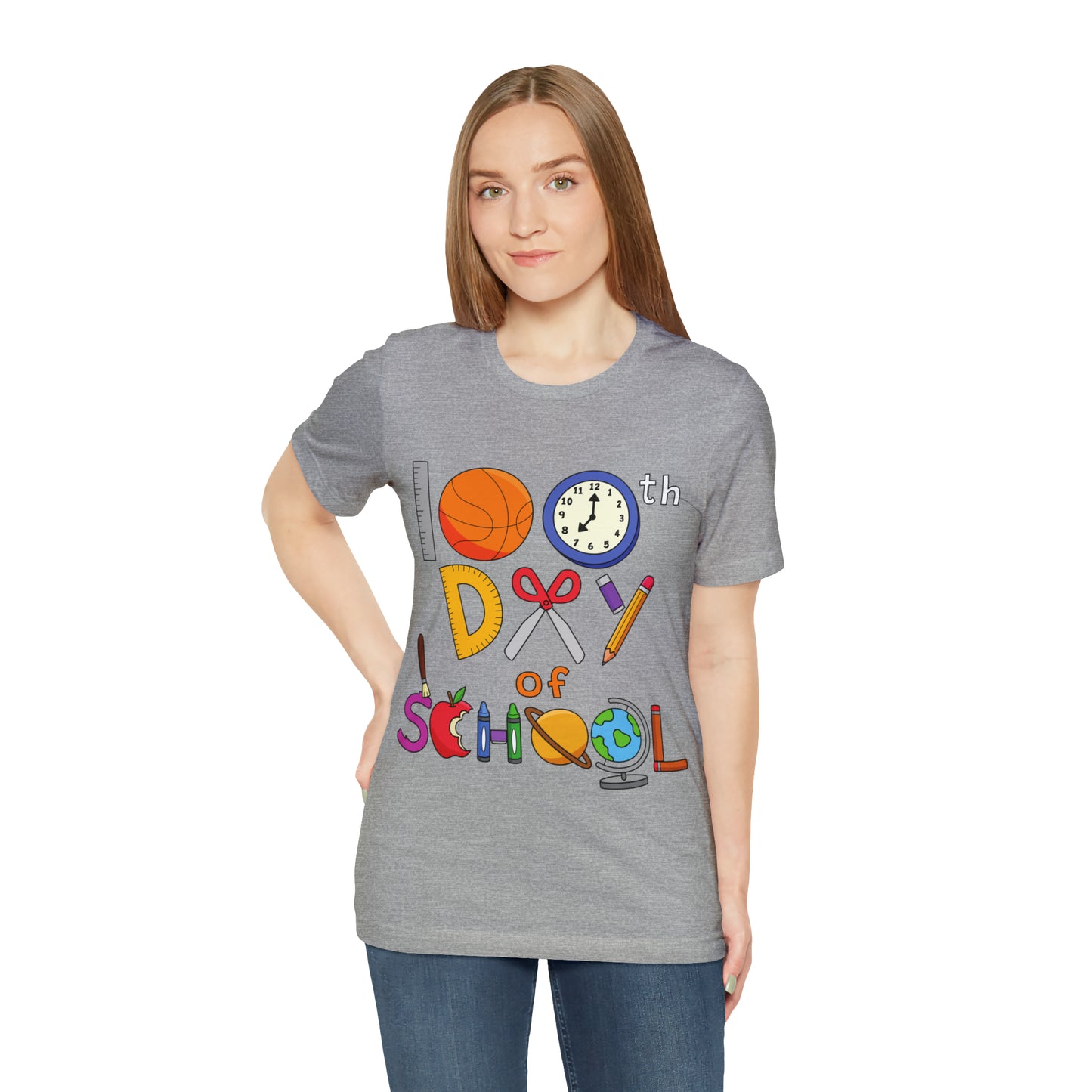 100th Day of School Teacher T- Shirt - Unisex Jersey Short Sleeve Tee