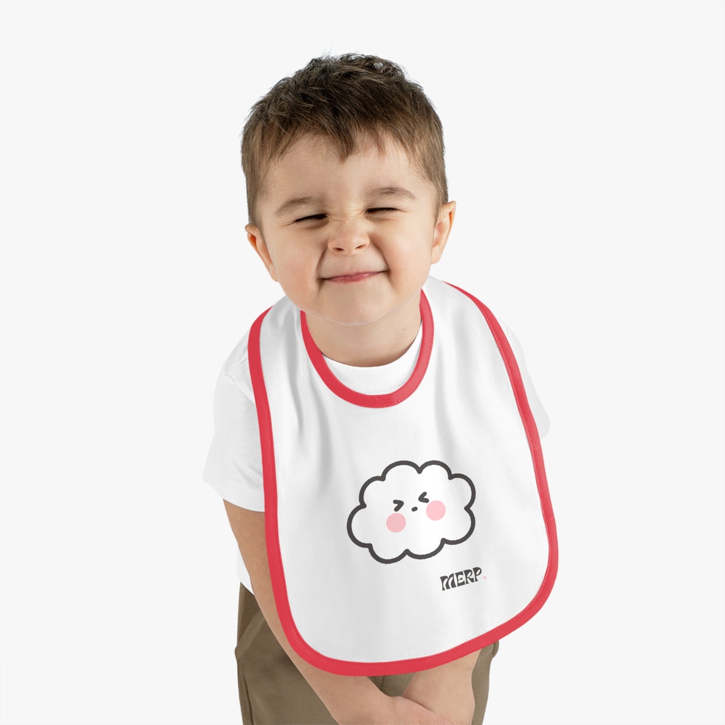Merp- Cumulo Cuties Baby Contrast Trim Jersey Bib