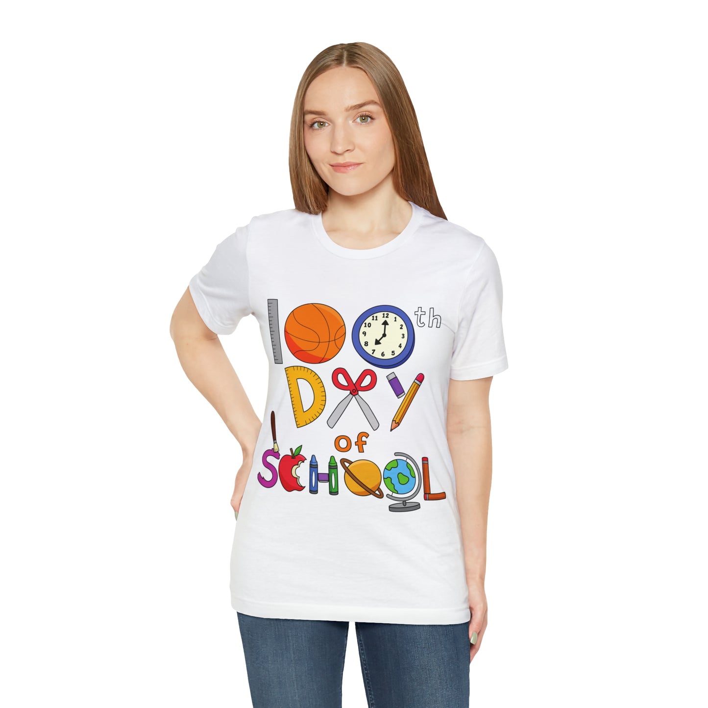 100th Day of School Teacher T- Shirt - Unisex Jersey Short Sleeve Tee