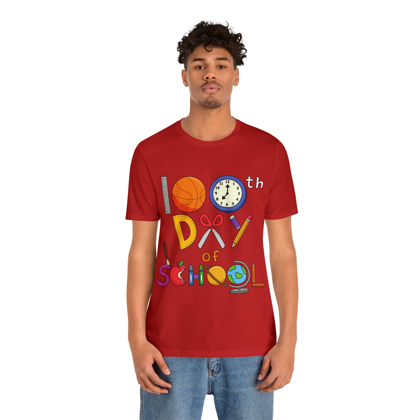 100th Day of School Teacher T- Shirt - Unisex Jersey Short Sleeve Tee