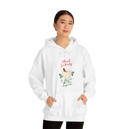 Most Likely To Drink All The Coquito - Unisex Heavy Blend Hooded Sweatshirt