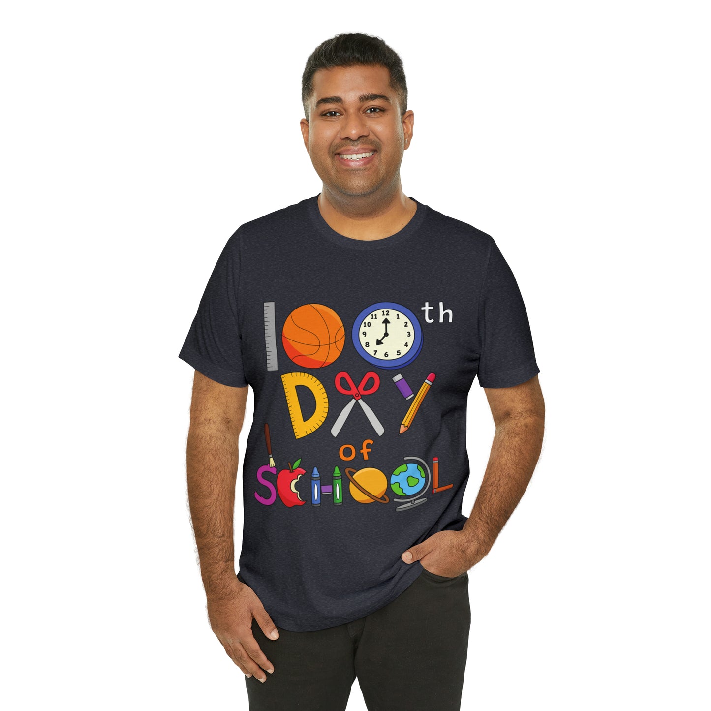 100th Day of School Teacher T- Shirt - Unisex Jersey Short Sleeve Tee
