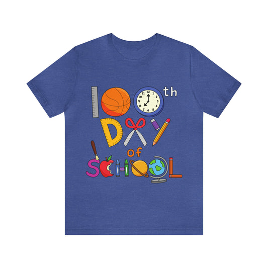 100th Day of School Teacher T- Shirt - Unisex Jersey Short Sleeve Tee