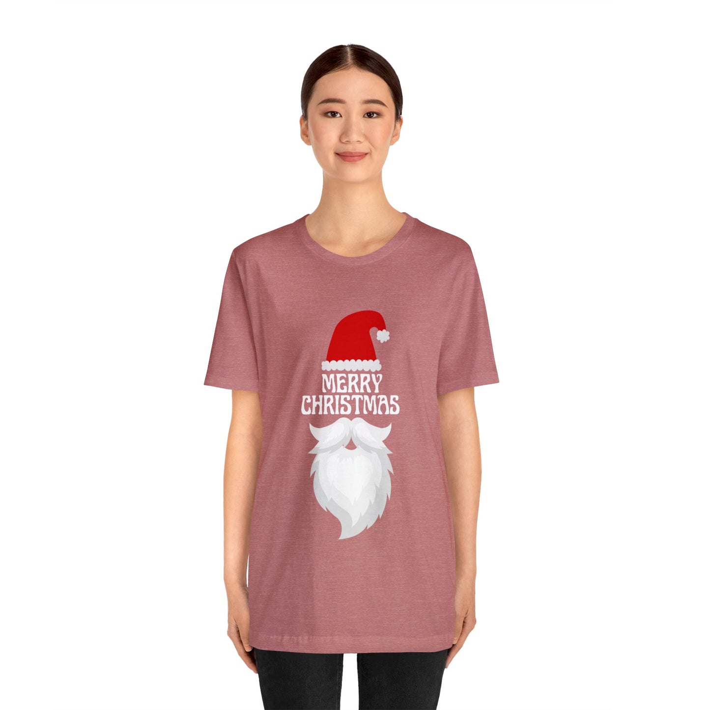 Merry Christmas Bearded Santa Unisex Jersey Short Sleeve Tee