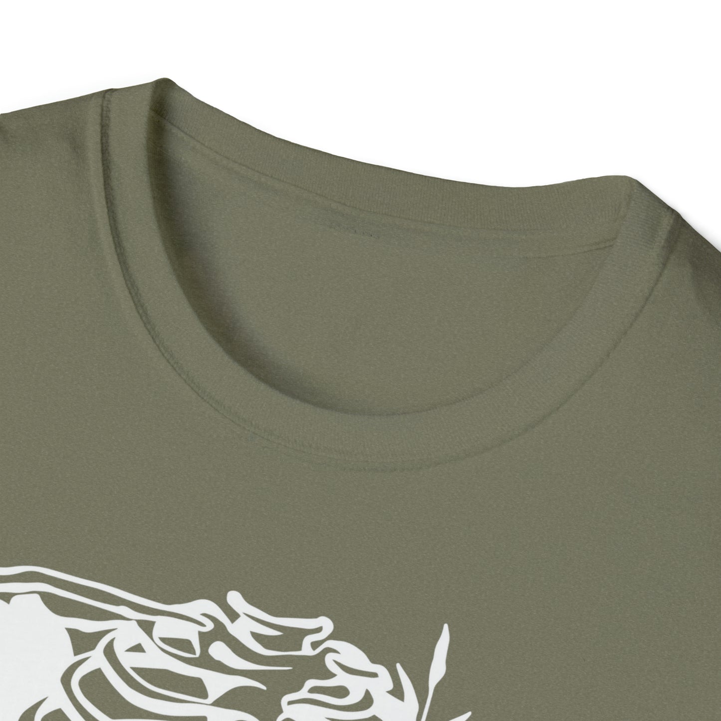 Skeleton Ribs with flowers Unisex Softstyle T-Shirt