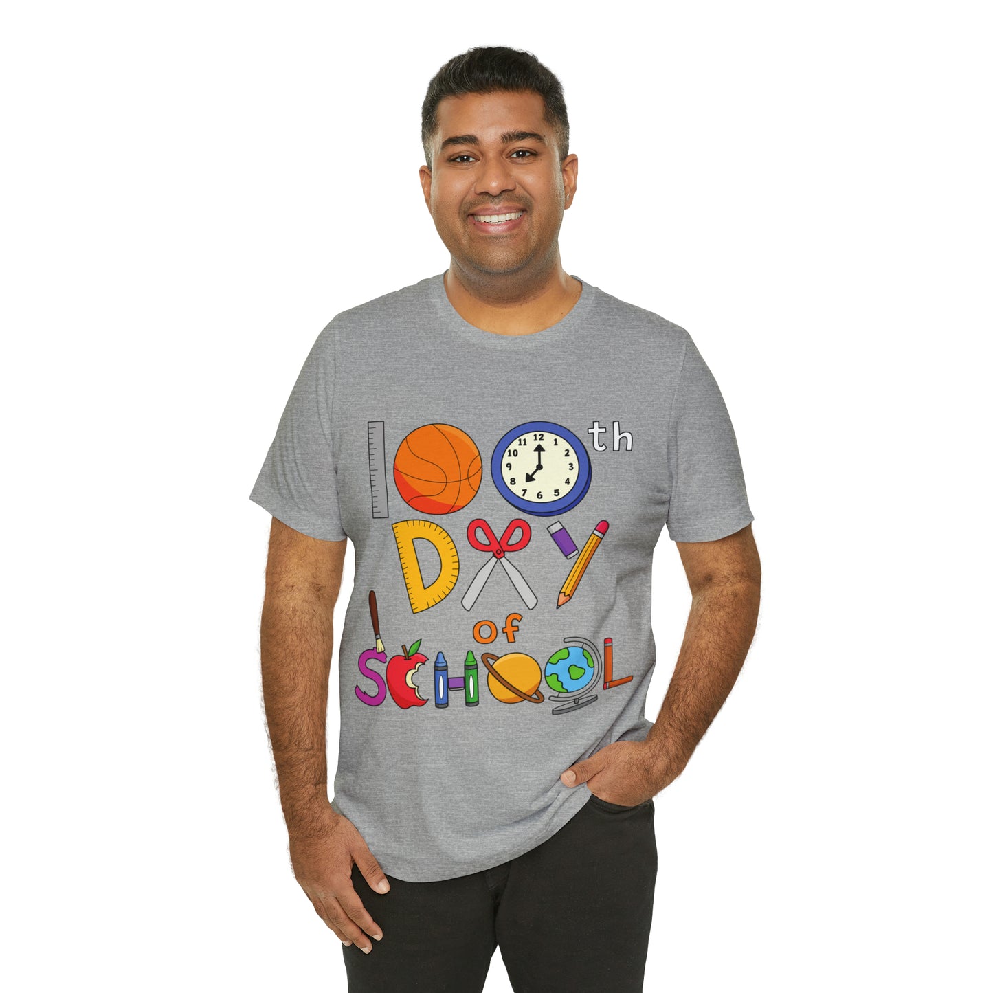 100th Day of School Teacher T- Shirt - Unisex Jersey Short Sleeve Tee