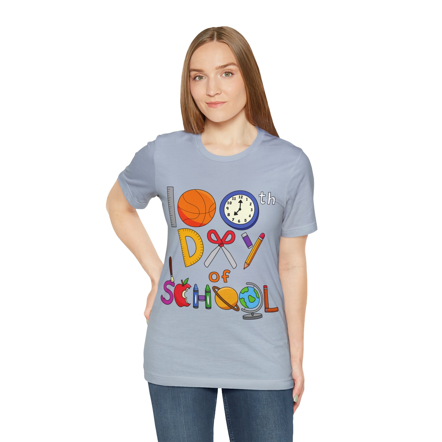 100th Day of School Teacher T- Shirt - Unisex Jersey Short Sleeve Tee