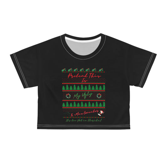 Women's FL Ugly Sweater -AOP Crop Tee