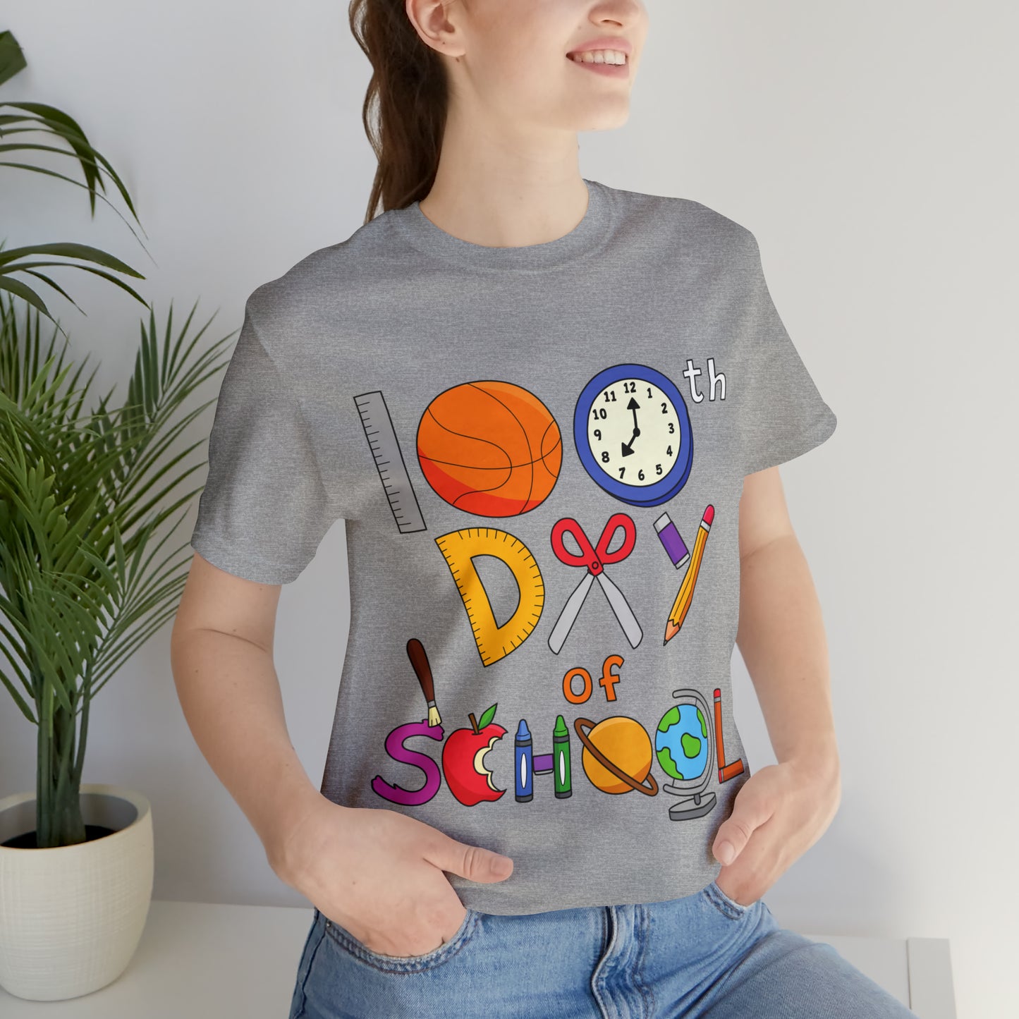 100th Day of School Teacher T- Shirt - Unisex Jersey Short Sleeve Tee