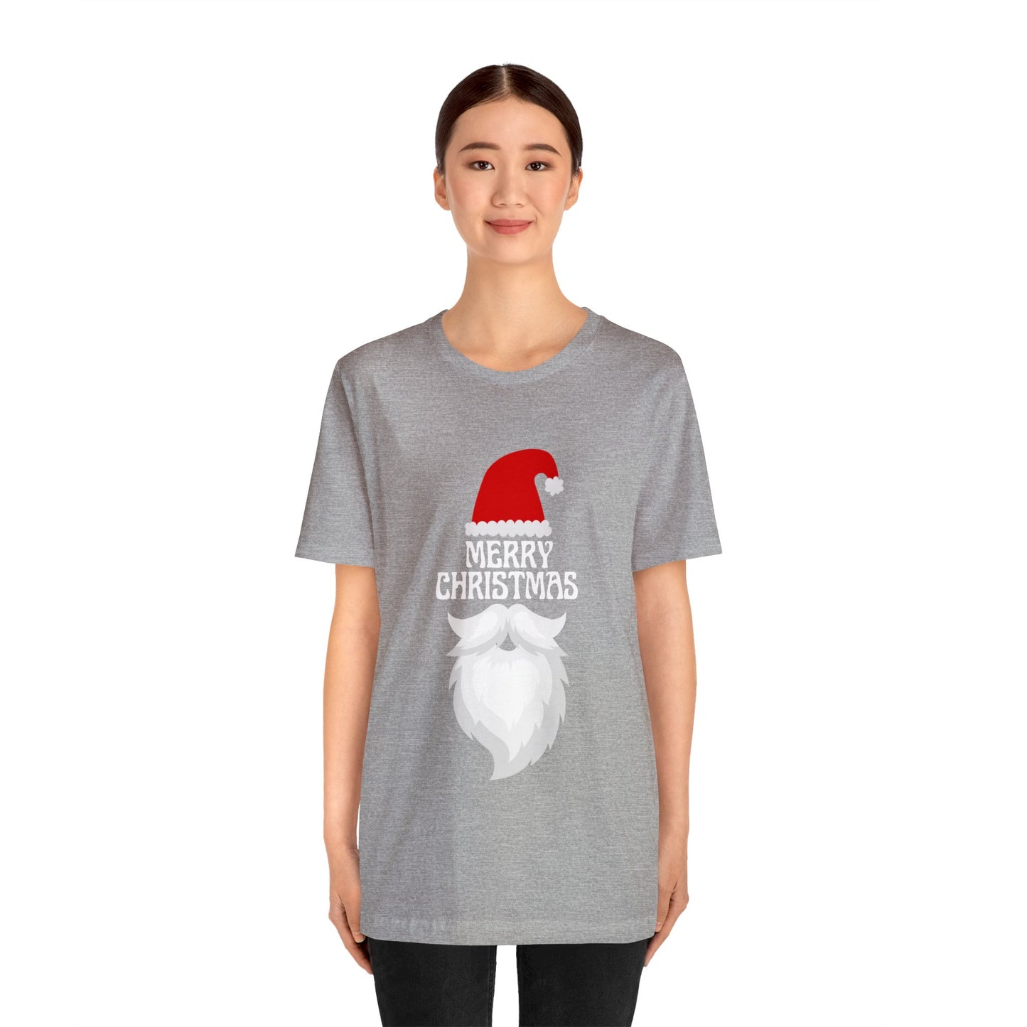 Merry Christmas Bearded Santa Unisex Jersey Short Sleeve Tee