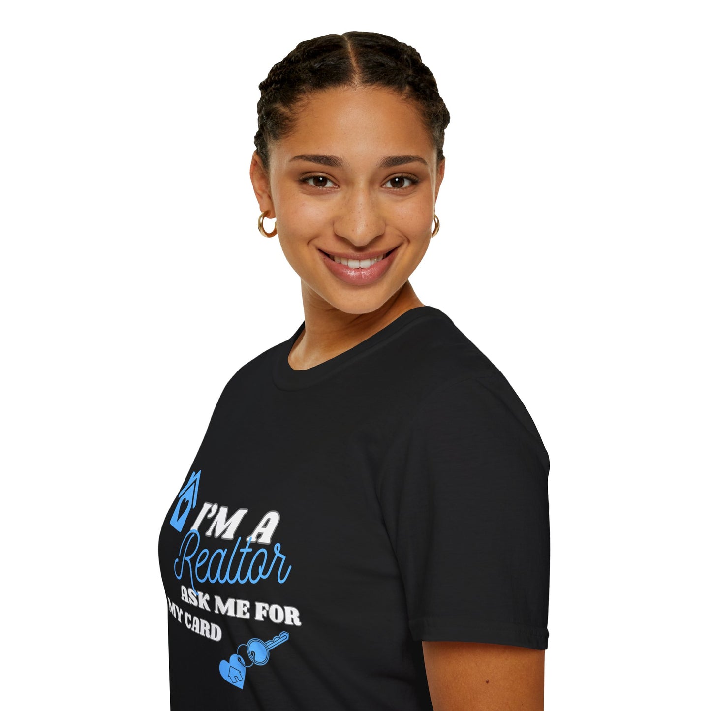 Realtor T-Shirt - Ask me for my card ( light blue)