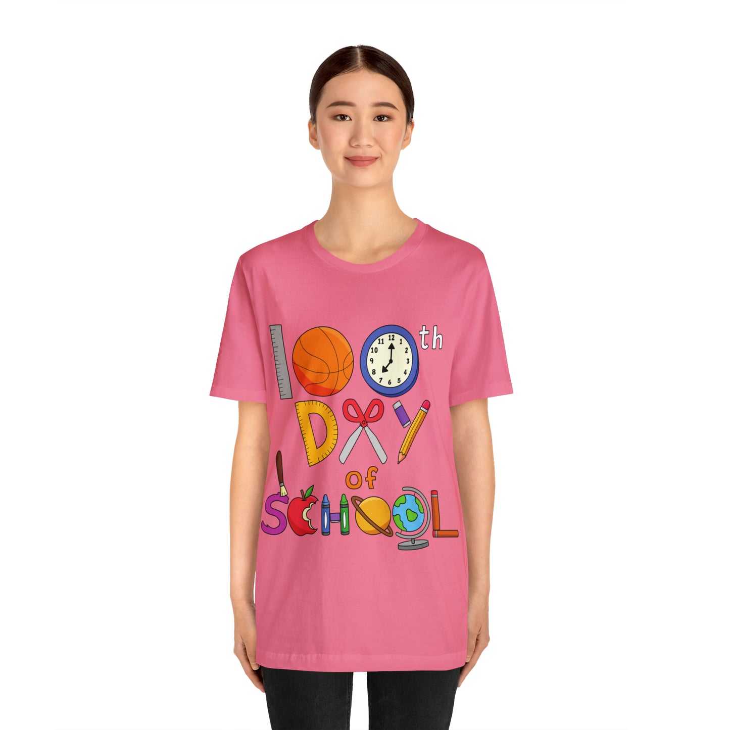 100th Day of School Teacher T- Shirt - Unisex Jersey Short Sleeve Tee