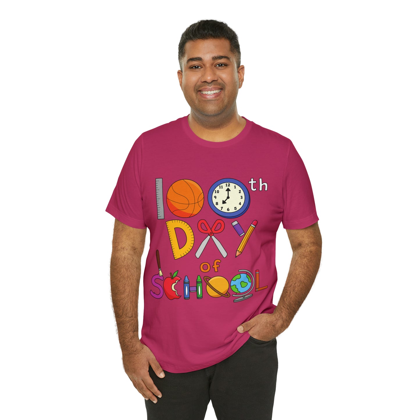 100th Day of School Teacher T- Shirt - Unisex Jersey Short Sleeve Tee