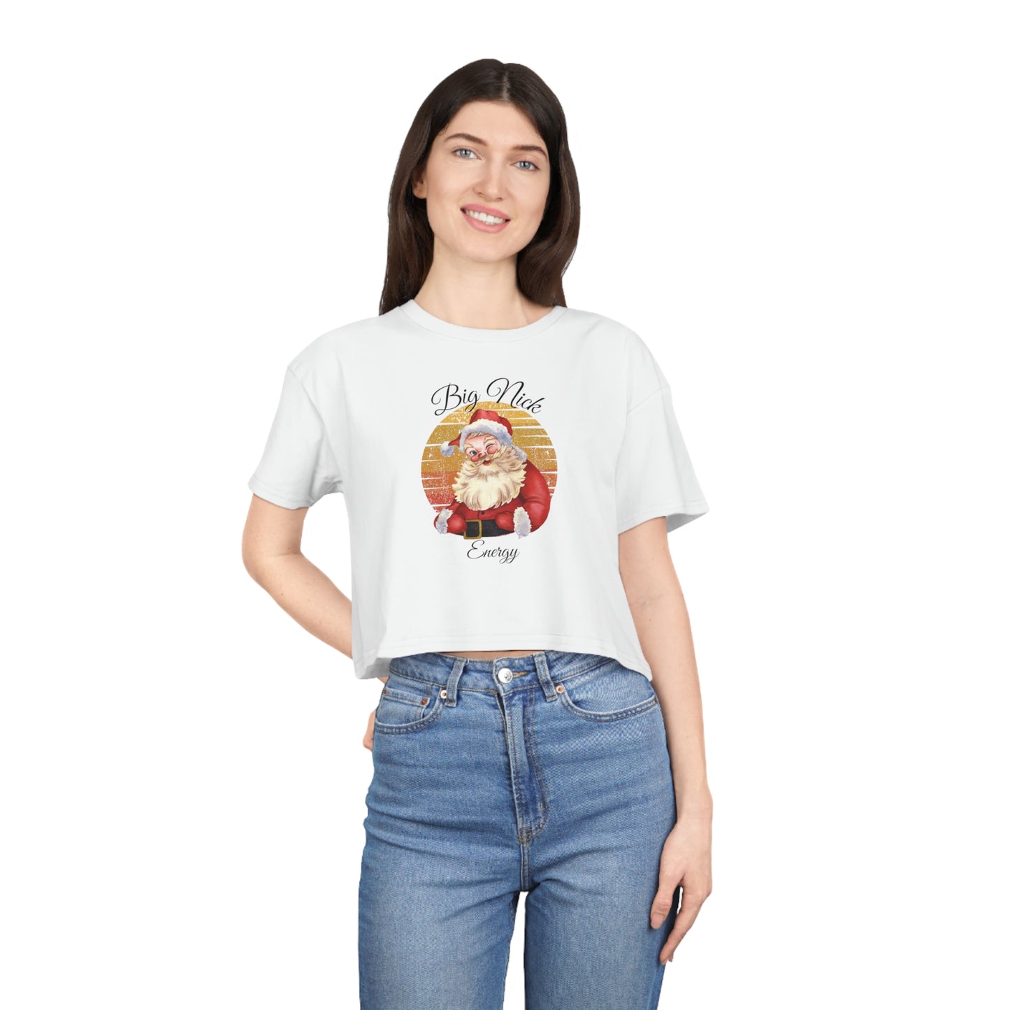 Big Nick Energy Women's Crop Christmas Tee
