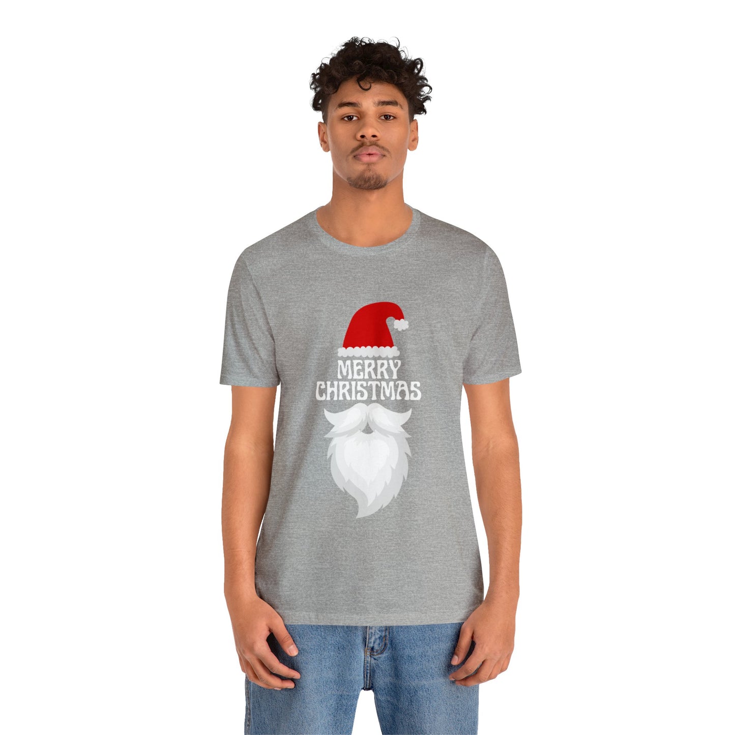 Merry Christmas Bearded Santa Unisex Jersey Short Sleeve Tee