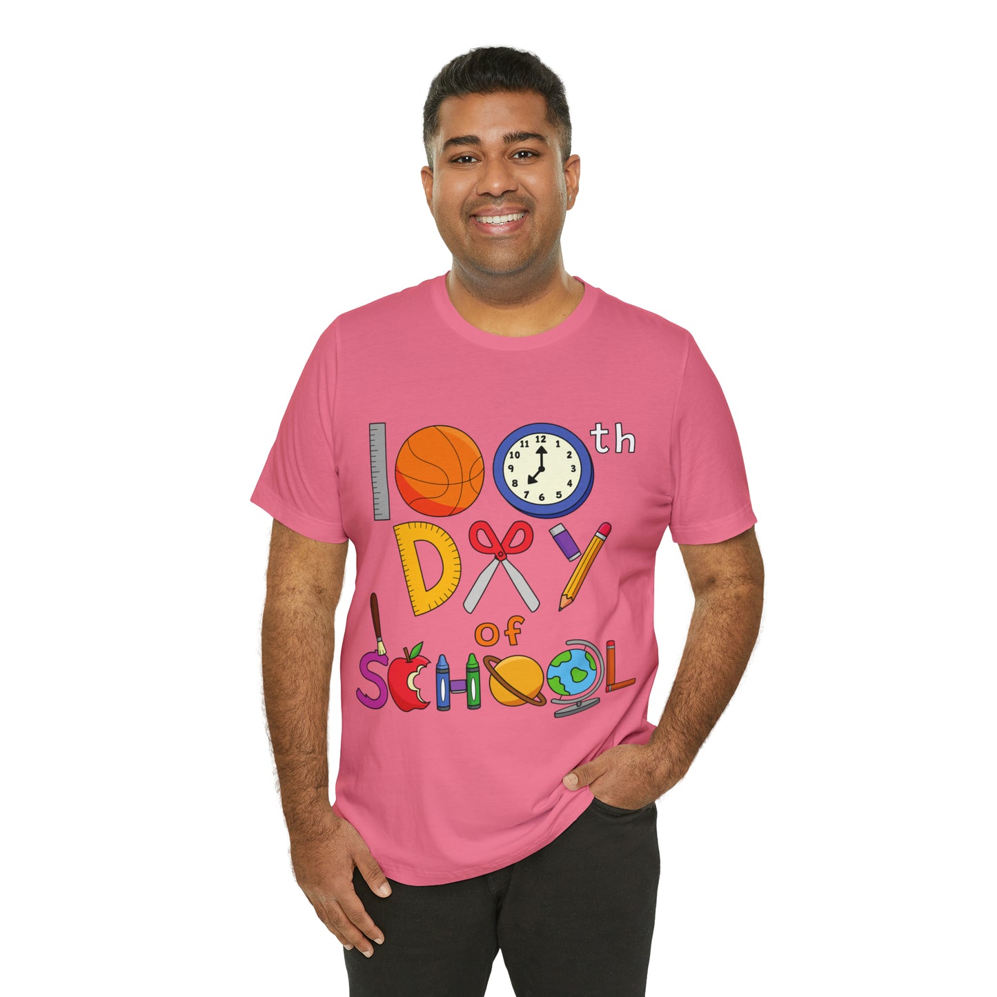 100th Day of School Teacher T- Shirt - Unisex Jersey Short Sleeve Tee