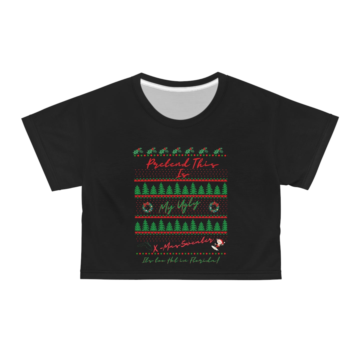 Women's FL Ugly Sweater -AOP Crop Tee