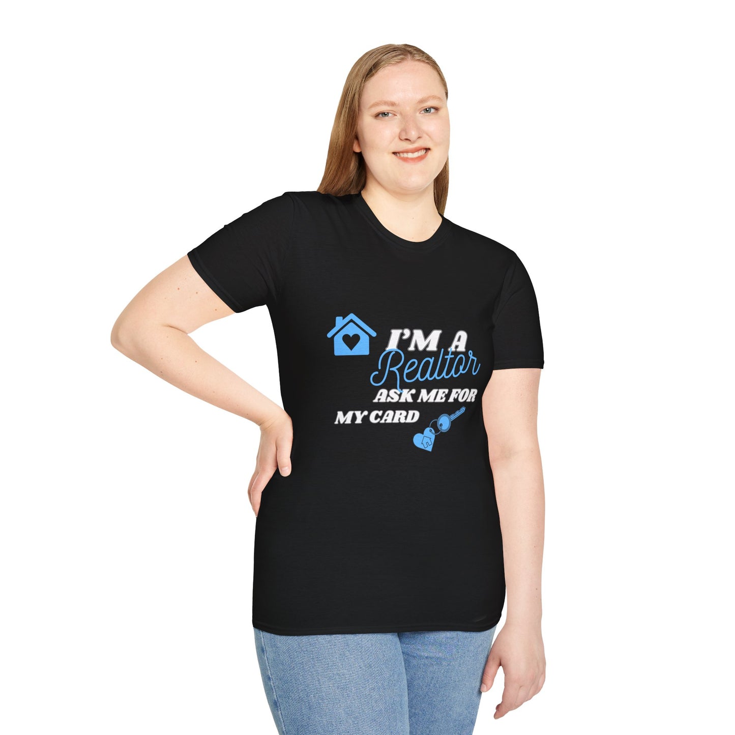 Realtor T-Shirt - Ask me for my card ( light blue)