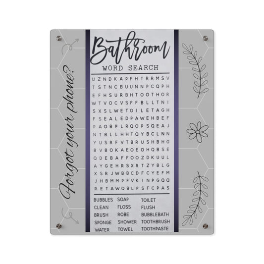 Bathroom Word Search - Acrylic Wall Art Panels