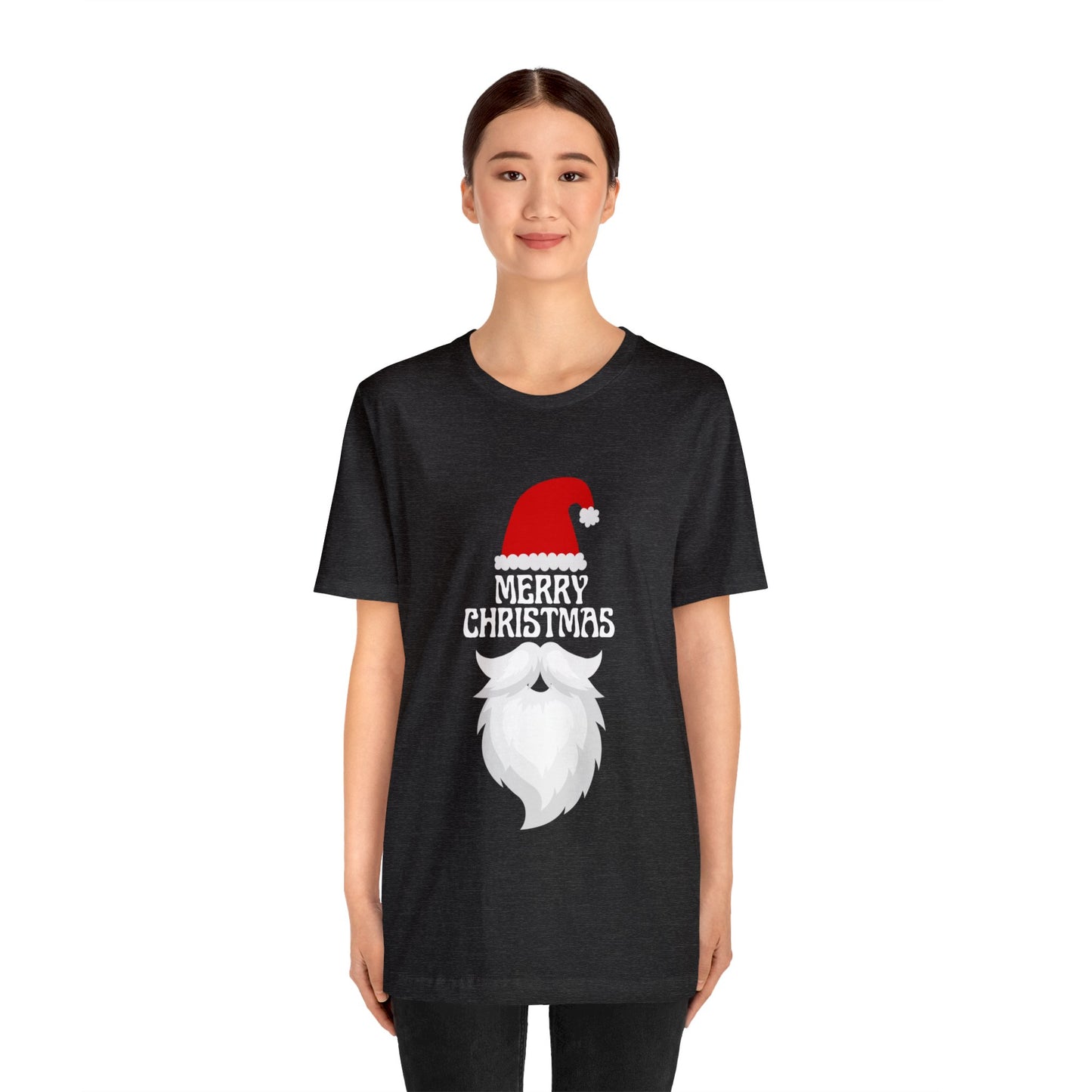 Merry Christmas Bearded Santa Unisex Jersey Short Sleeve Tee