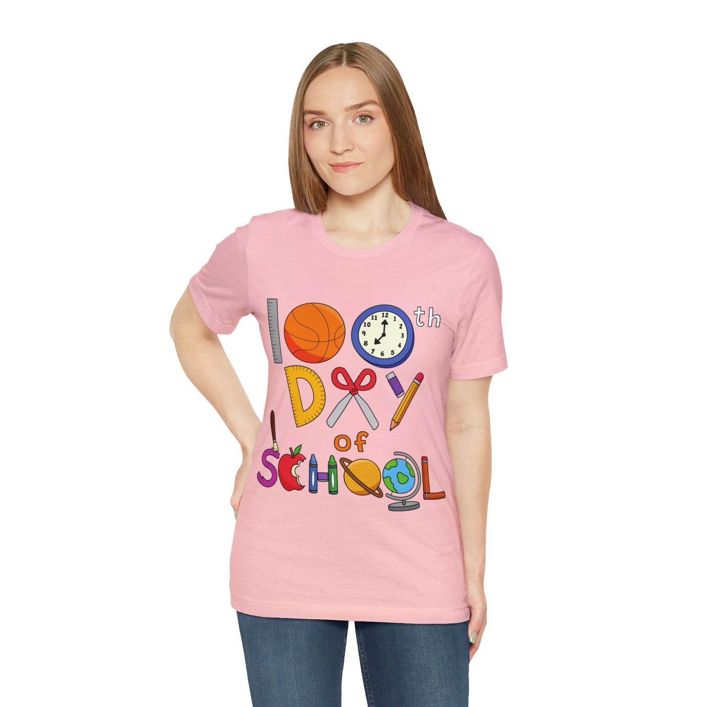 100th Day of School Teacher T- Shirt - Unisex Jersey Short Sleeve Tee
