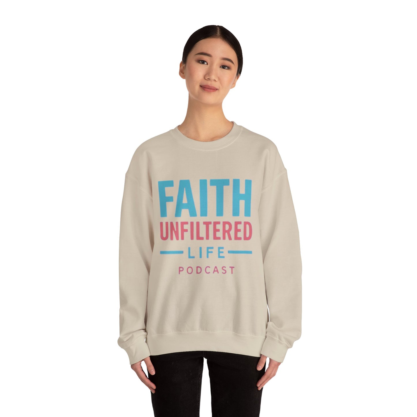 Faith Unfiltered Podcast Crewneck Sweatshirt | Prayer Is Free
