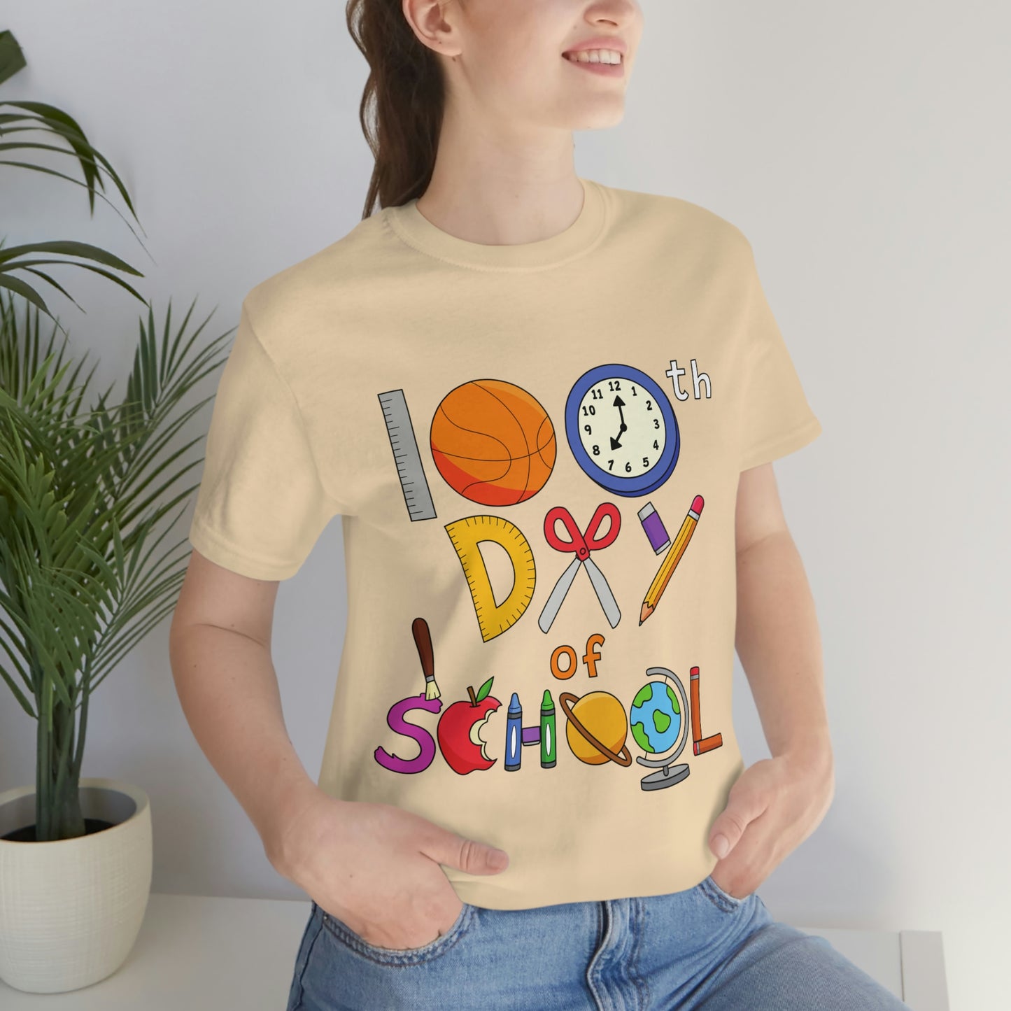100th Day of School Teacher T- Shirt - Unisex Jersey Short Sleeve Tee