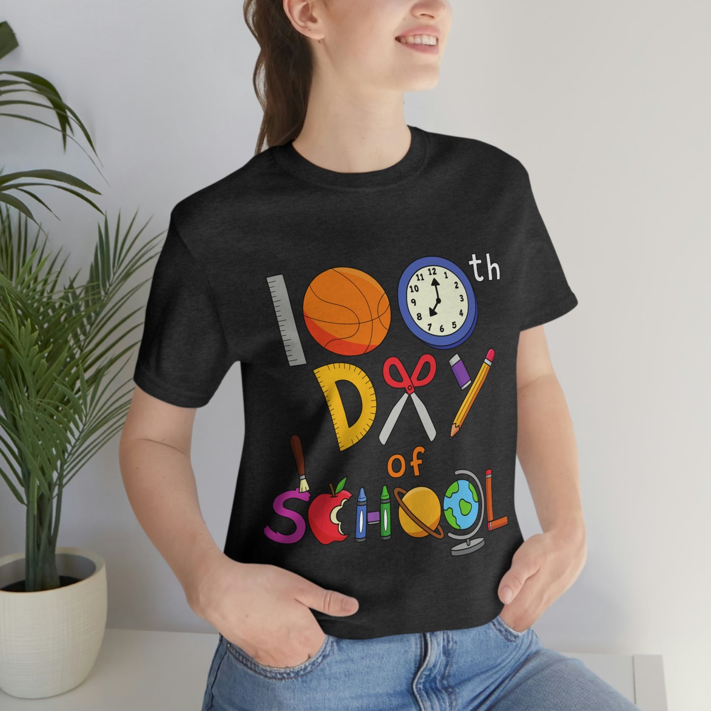100th Day of School Teacher T- Shirt - Unisex Jersey Short Sleeve Tee