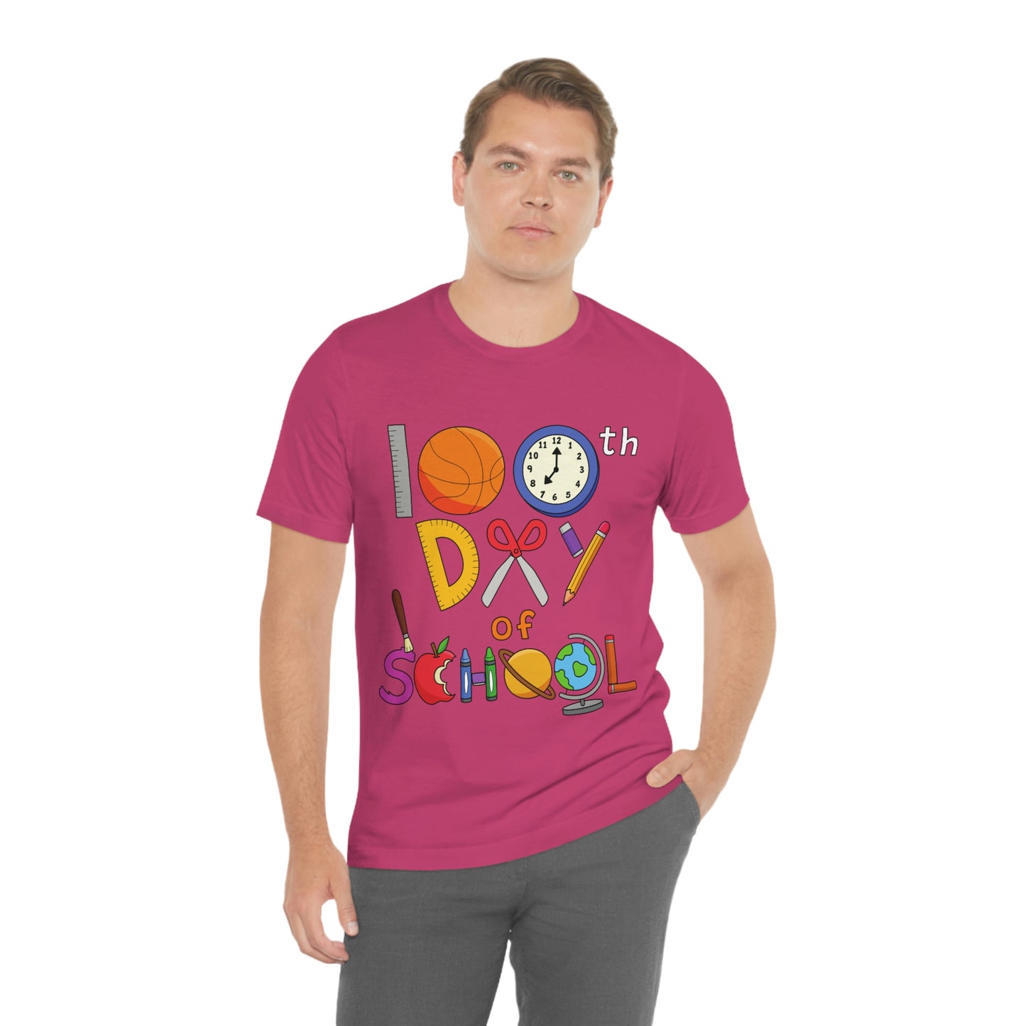 100th Day of School Teacher T- Shirt - Unisex Jersey Short Sleeve Tee