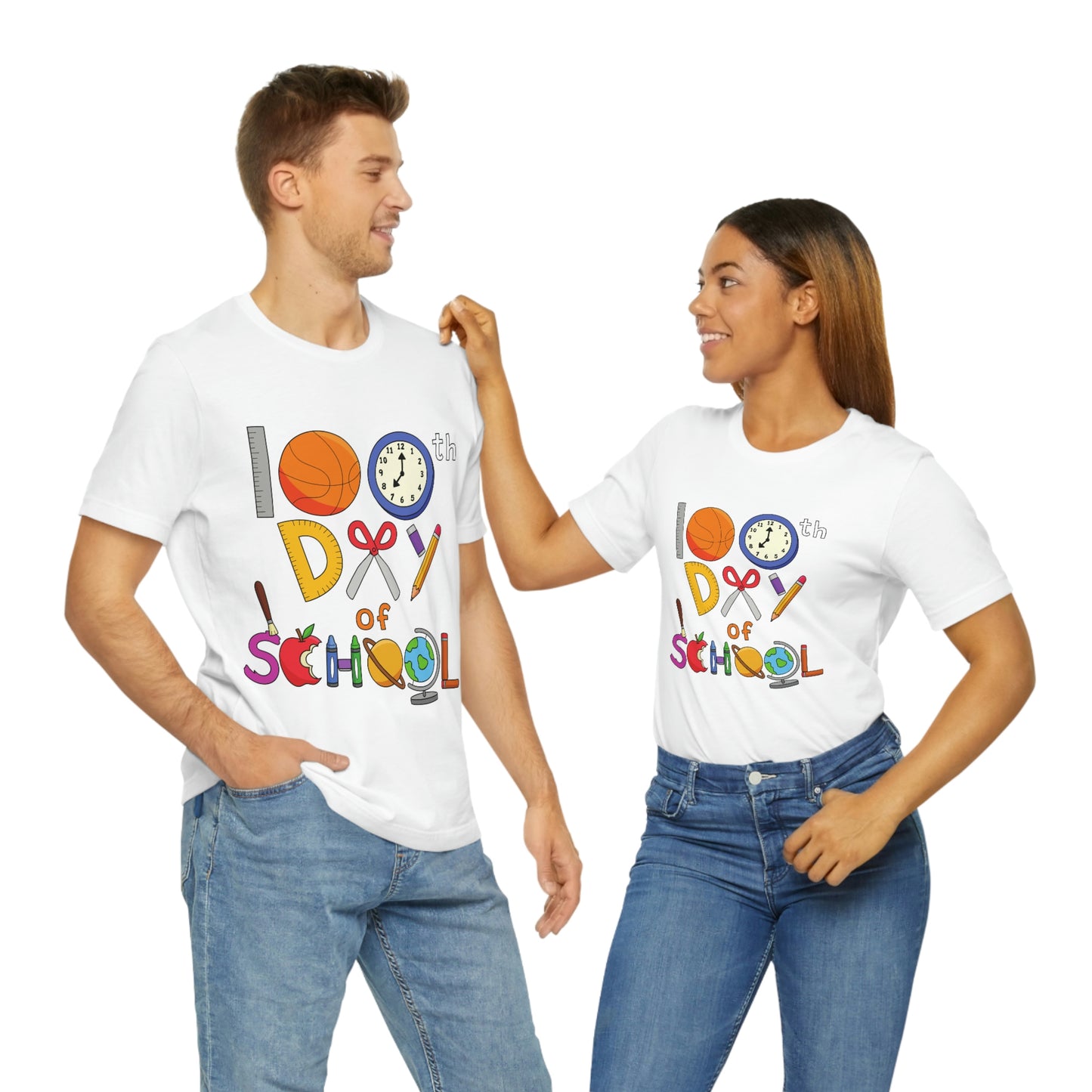 100th Day of School Teacher T- Shirt - Unisex Jersey Short Sleeve Tee