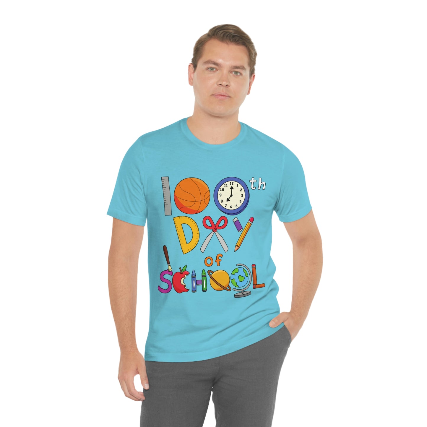 100th Day of School Teacher T- Shirt - Unisex Jersey Short Sleeve Tee
