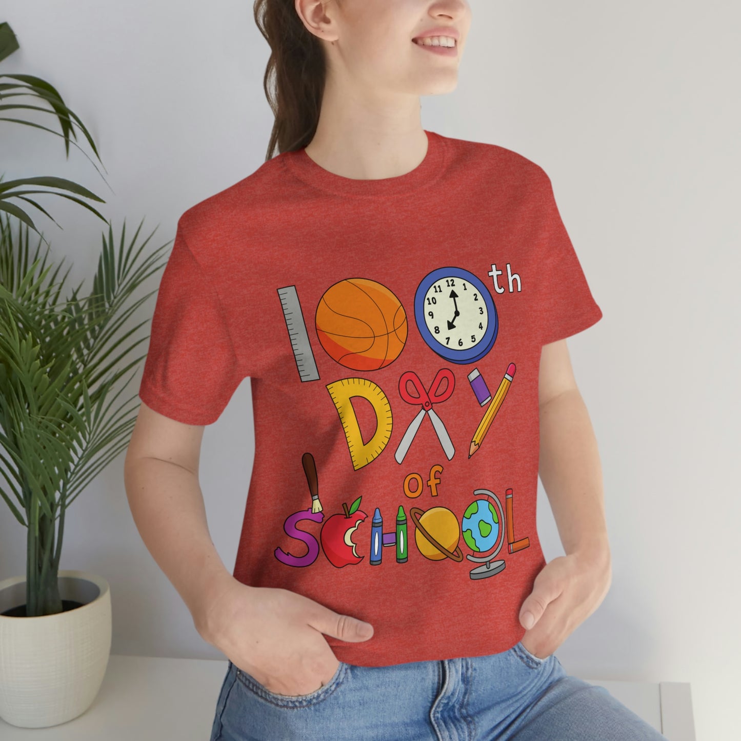 100th Day of School Teacher T- Shirt - Unisex Jersey Short Sleeve Tee
