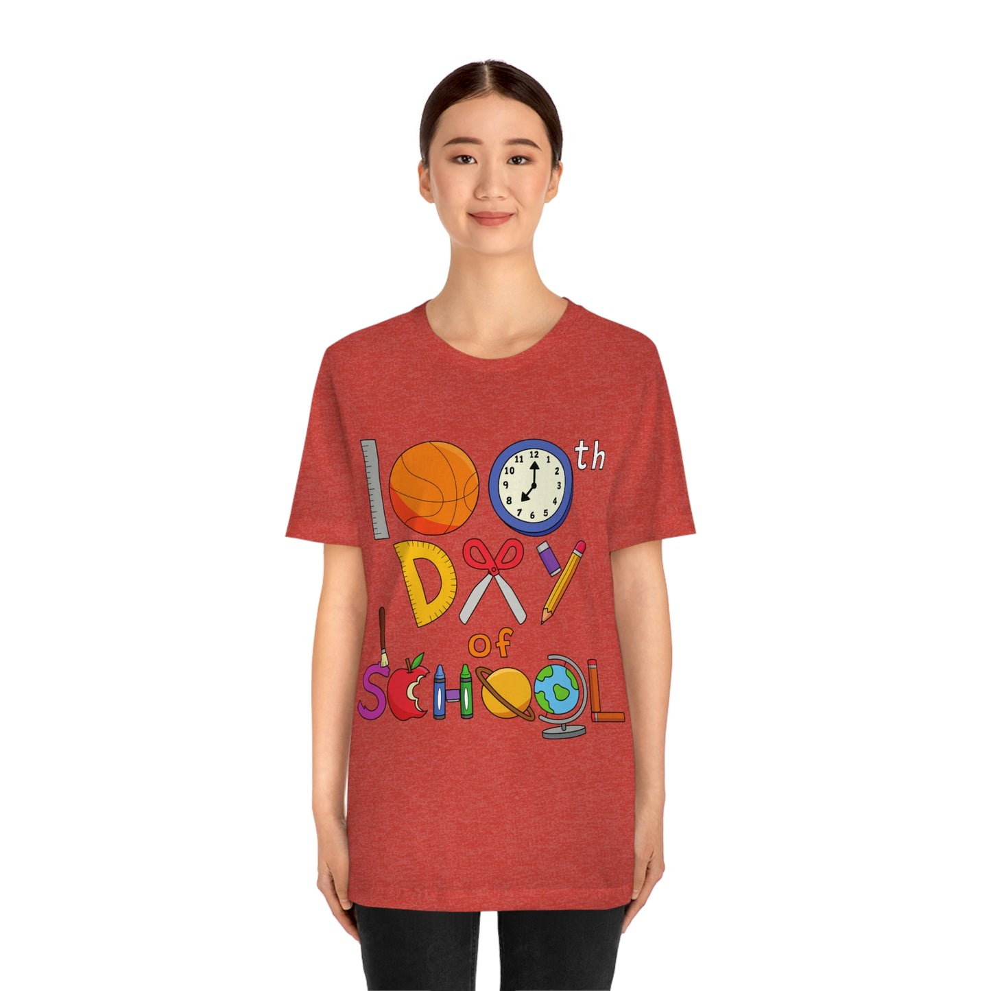 100th Day of School Teacher T- Shirt - Unisex Jersey Short Sleeve Tee