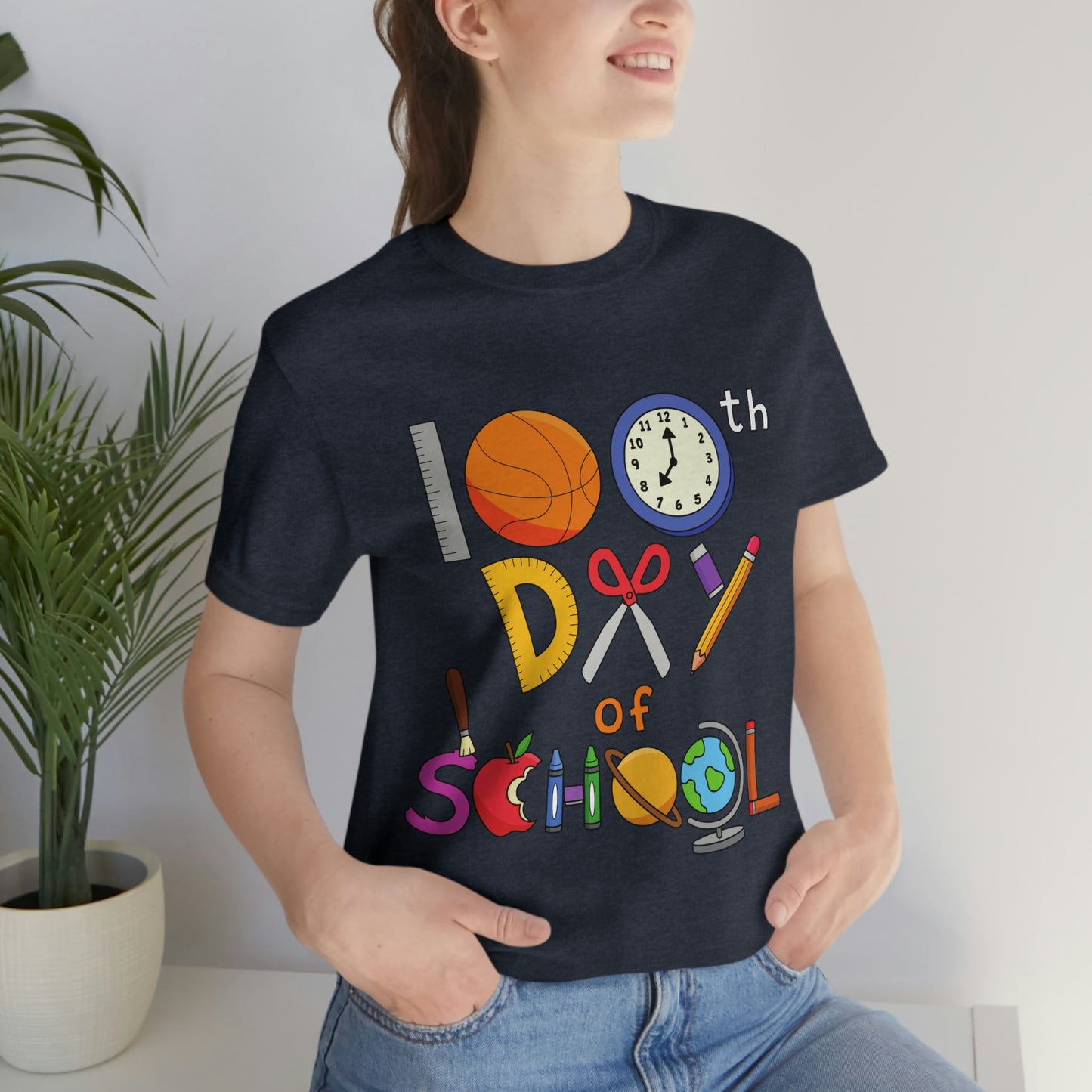 100th Day of School Teacher T- Shirt - Unisex Jersey Short Sleeve Tee