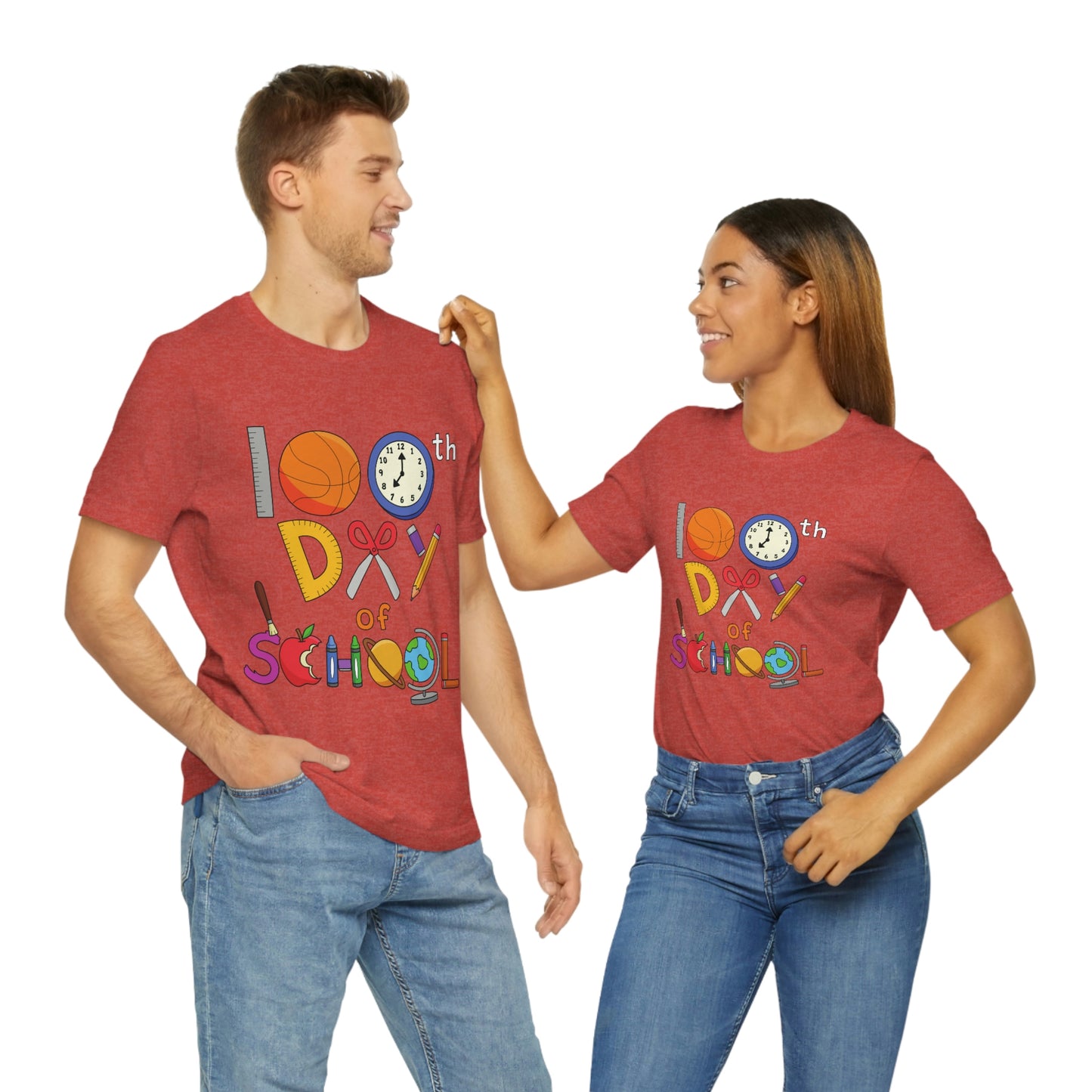 100th Day of School Teacher T- Shirt - Unisex Jersey Short Sleeve Tee