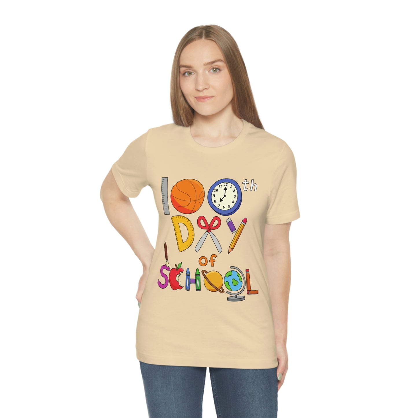 100th Day of School Teacher T- Shirt - Unisex Jersey Short Sleeve Tee