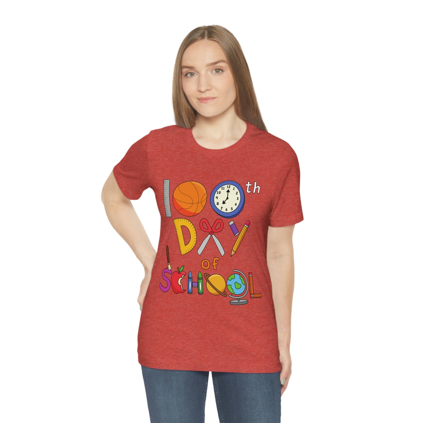 100th Day of School Teacher T- Shirt - Unisex Jersey Short Sleeve Tee