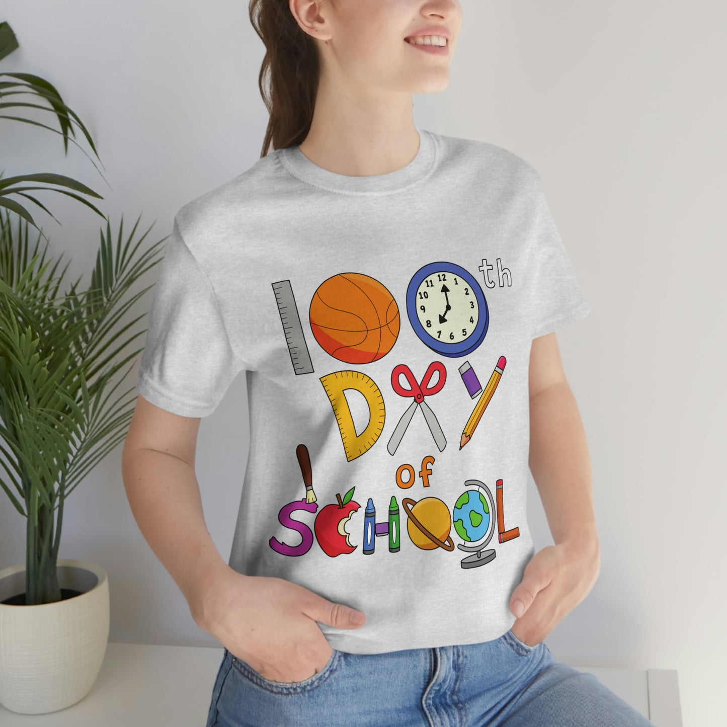100th Day of School Teacher T- Shirt - Unisex Jersey Short Sleeve Tee