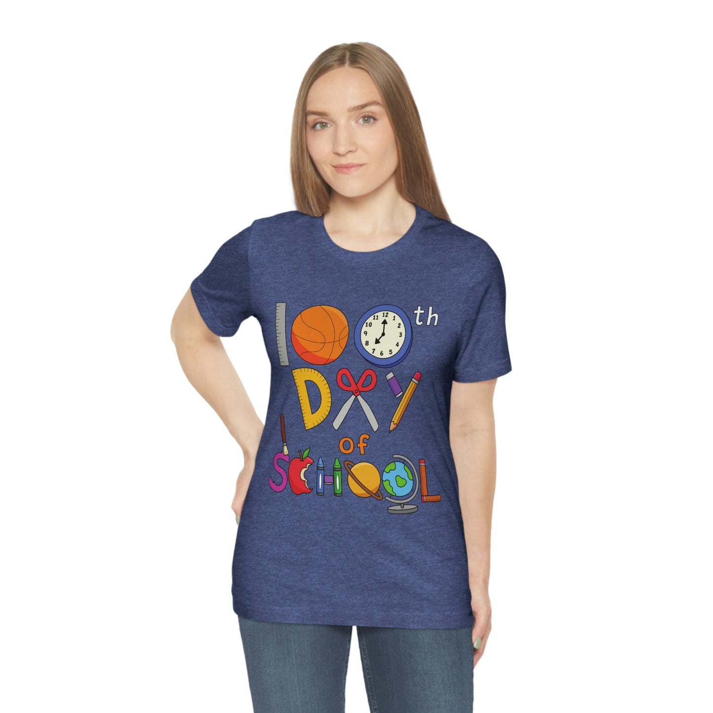 100th Day of School Teacher T- Shirt - Unisex Jersey Short Sleeve Tee