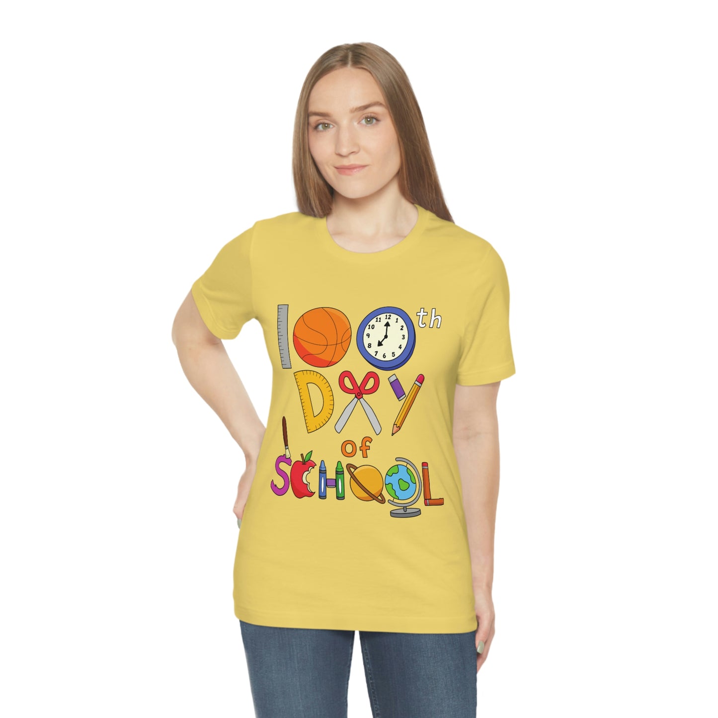 100th Day of School Teacher T- Shirt - Unisex Jersey Short Sleeve Tee