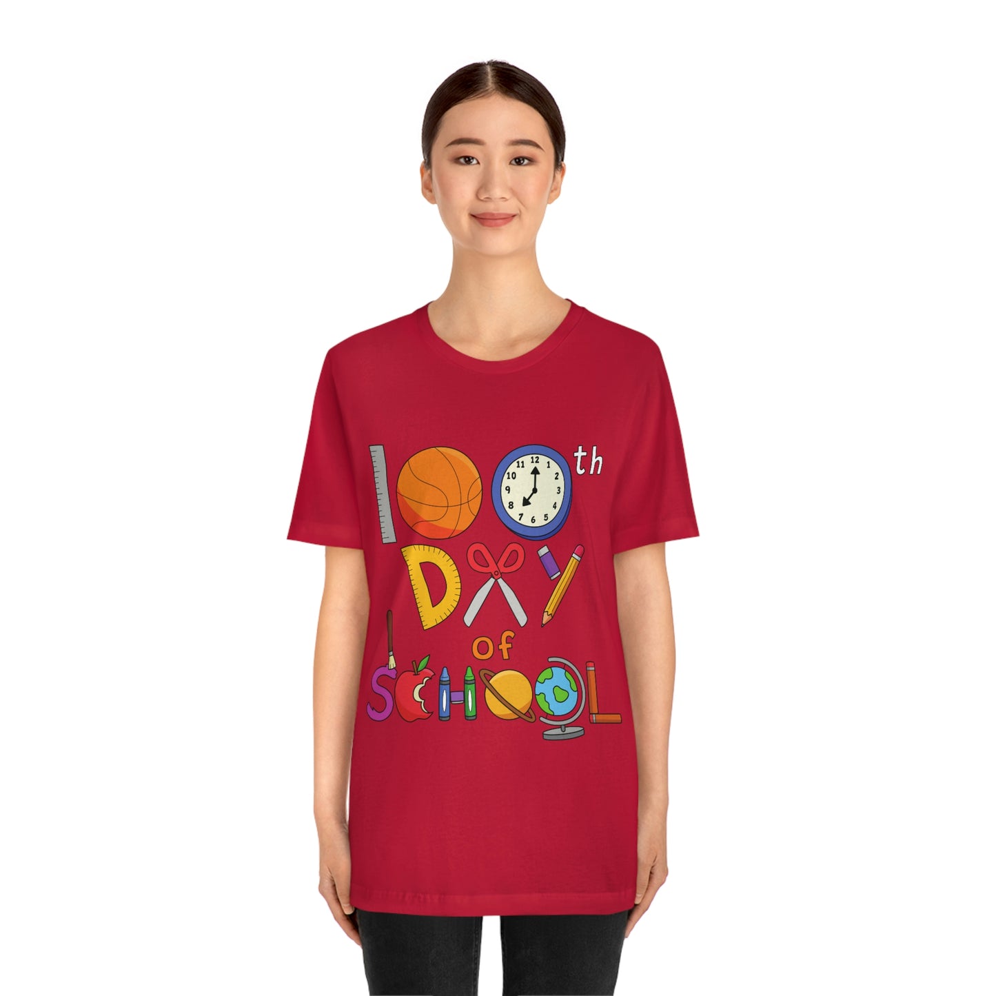 100th Day of School Teacher T- Shirt - Unisex Jersey Short Sleeve Tee
