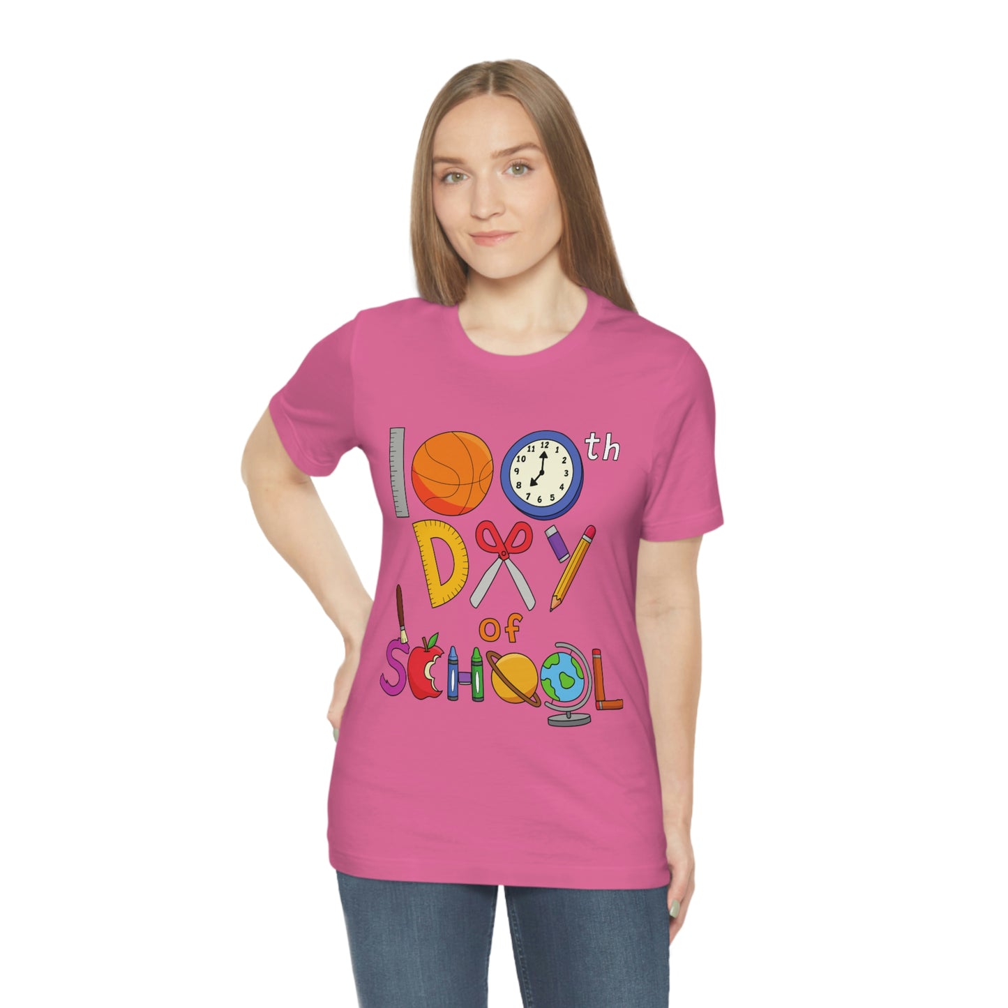 100th Day of School Teacher T- Shirt - Unisex Jersey Short Sleeve Tee