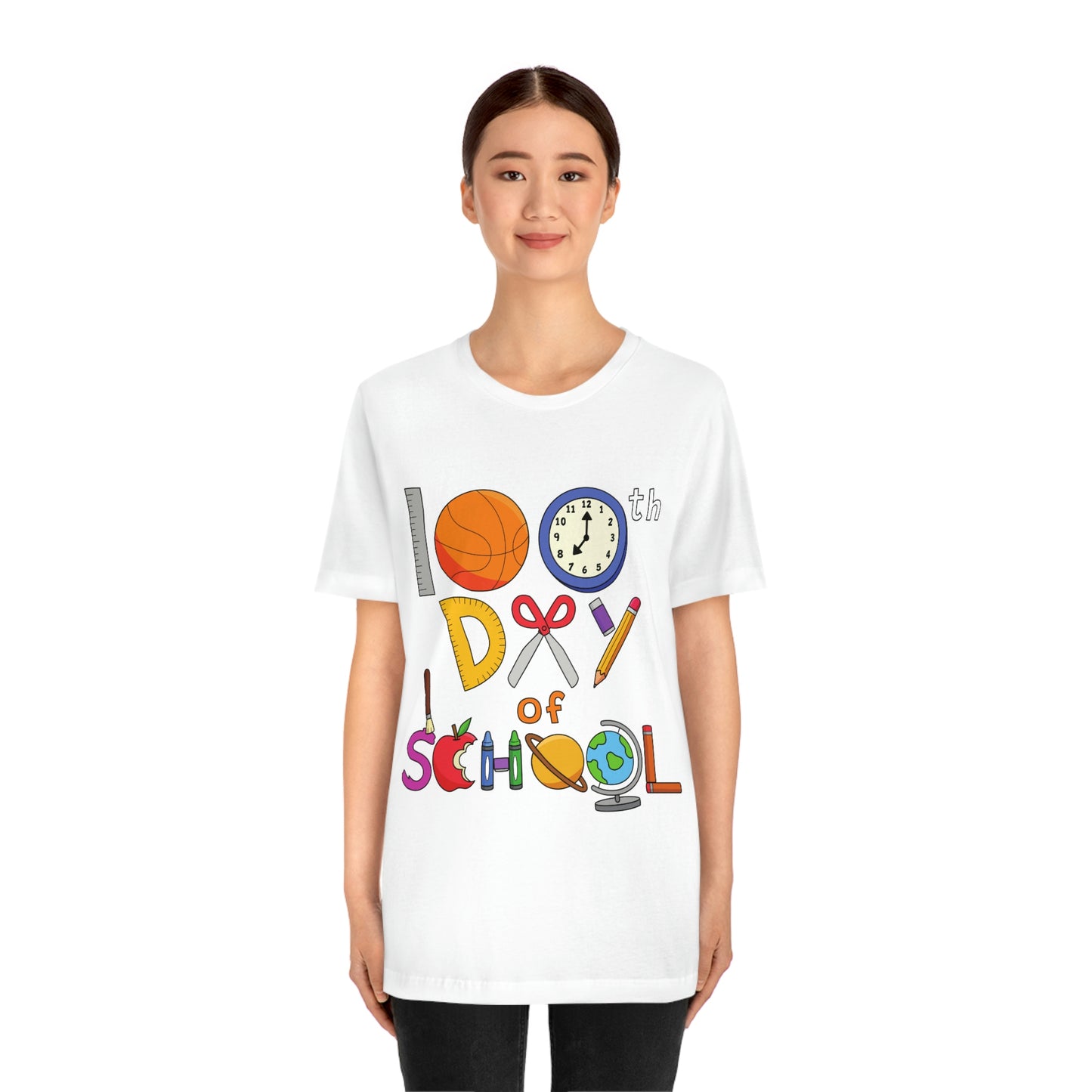 100th Day of School Teacher T- Shirt - Unisex Jersey Short Sleeve Tee