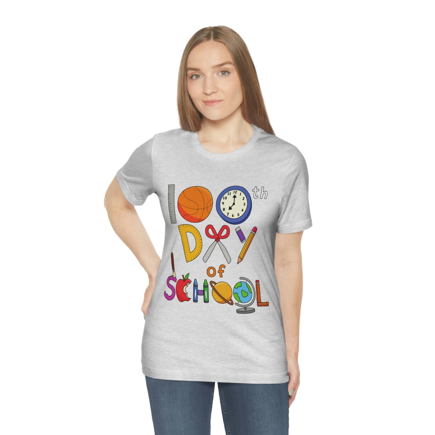 100th Day of School Teacher T- Shirt - Unisex Jersey Short Sleeve Tee