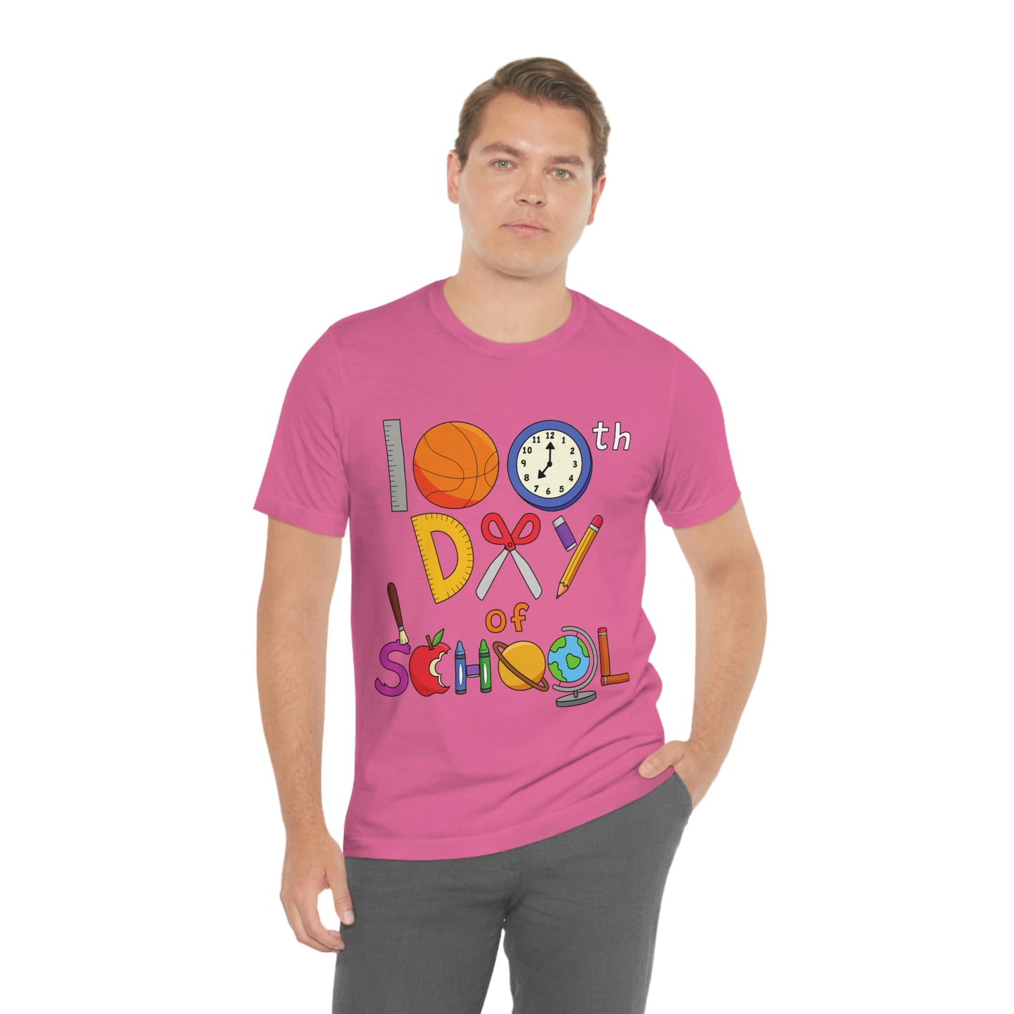 100th Day of School Teacher T- Shirt - Unisex Jersey Short Sleeve Tee
